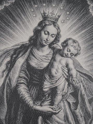 Madonna del Trionfo – Afdruk op Leer 85,00 x 68,00 cm -