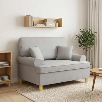 vidaXL XXL fauteuil met kussens Wolkgrijs Stof, Verzenden