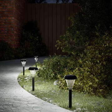 vidaXL Tuinpadverlichting 12 st solar met grondpennen wit, Verzenden, Nieuw