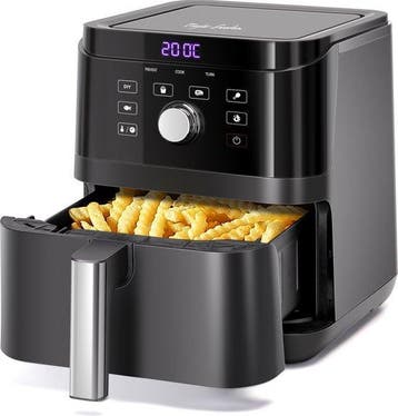 Airfryer - heteluchtfriteuse - 6L - 1700W - Zwart - Taylor S, Verzenden, Nieuw