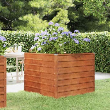 vidaXL Plantenbak verhoogd 100x100x77 cm cortenstaal roestig, Verzenden