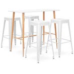 vidaXL 5-delige Barset wit, Verzenden, Nieuw
