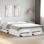 vidaXL Bedframe met lades bewerkt hout wit 160x200 cm, Verzenden, Nieuw