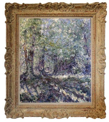 Chris van Dijk (1952) Impressionist -  Sentier forestière
