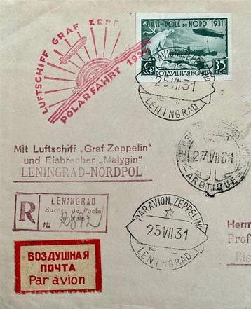 Sovjet-Unie 1931 - Enveloppen - Luchtschip Graf Zeppelin, Gestempeld