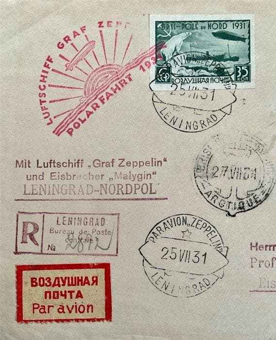Sovjet-Unie 1931 - Enveloppen - Luchtschip Graf Zeppelin, Postzegels en Munten, Postzegels | Europa | Overig