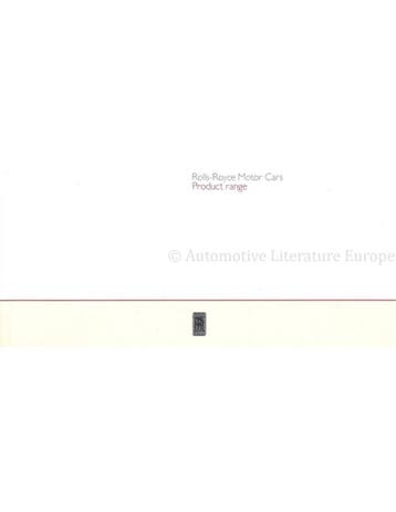 2012 ROLLS ROYCE PRODUCT PROGRAMMA BROCHURE ENGELS
