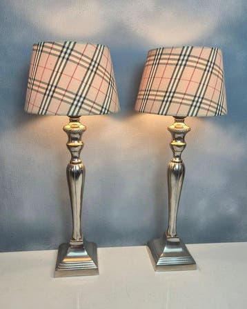 Tafellamp (2) - Burberry Style High-End Lampen - No Reserve