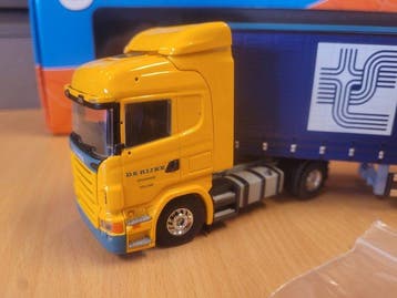 Tekno 1:50 - Camion miniature - Scania met oplegger De Rijke, Nieuw