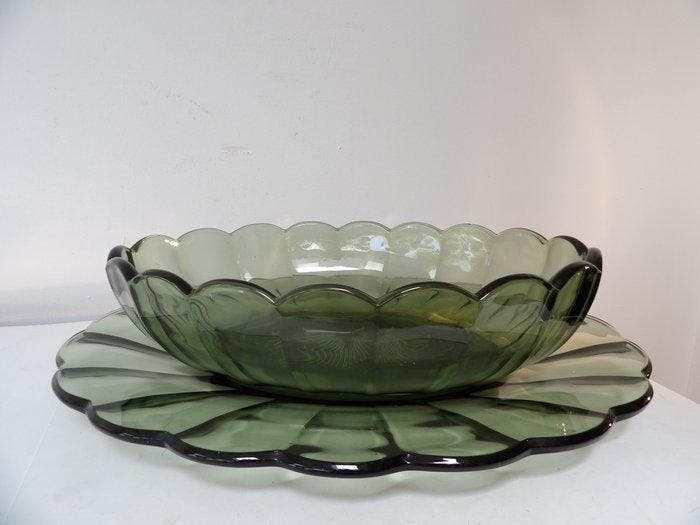 Val Saint Lambert - Charles Graffart - Schaal (2) - Cotes A, Antiek en Kunst, Antiek | Glaswerk en Kristal