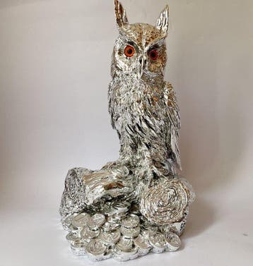 Moda Argenti made in Italy - sculptuur, Gufo su monete - 30