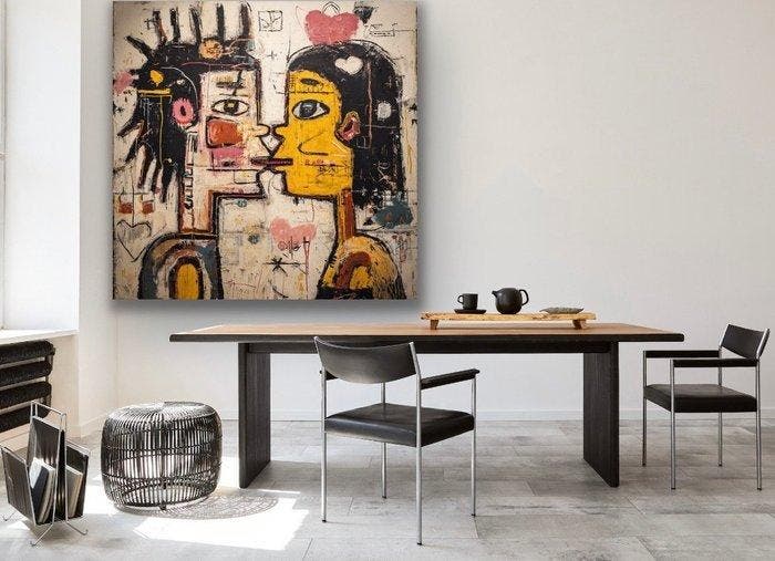 Eric Brumette - KISS ME LIKE BASQUIAT 58 - Toile L, Antiquités & Art, Art | Objets design