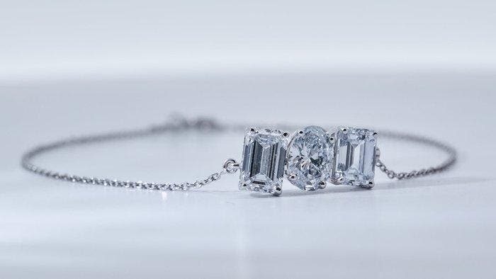 Zonder minimumprijs - Armband - 14 karaat Witgoud - 2.85ct., Handtassen en Accessoires, Armbanden
