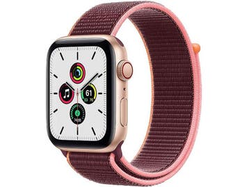 Apple Watch SE 44 mm kast van goud aluminium met Sport Loop, Verzenden, Zo goed als nieuw, Apple