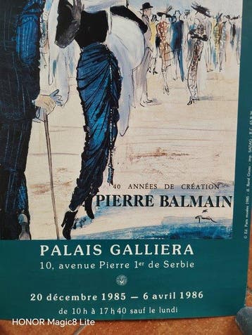 René Gruau - Pierre Balmain 1985 Mostra per i 40 anni. Museo