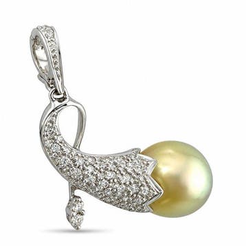 Broche - 18 carats Or blanc, Broche en or blanc 18 carats,