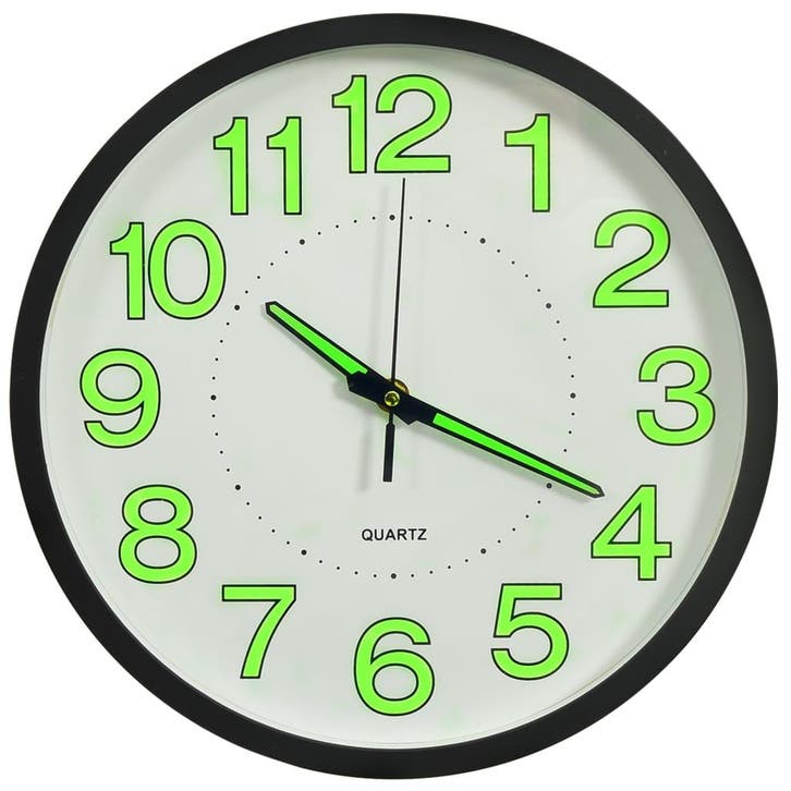 vidaXL Wandklok lichtgevend 30 cm zwart, Huis en Inrichting, Woonaccessoires | Klokken, Nieuw, Verzenden