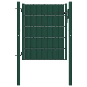 vidaXL Hekpoort PVC en staal 100x100 cm Groen, Tuin en Terras, Verzenden, Nieuw