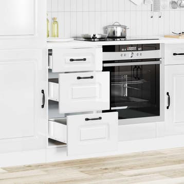 vidaXL Onderkast Kalmar Hoogglans Wit Bewerkt Hout, Verzenden, Nieuw