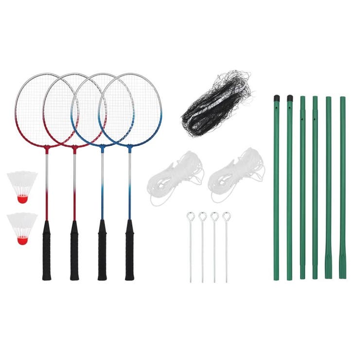 vidaXL Badmintonset met 4 rackets en net 620x151 cm, Sport en Fitness, Badminton, Nieuw, Verzenden