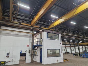 2x Demag enkelligger bovenloopkraan ± 20.500mm x 6.3t, Ophalen, Gebruikt