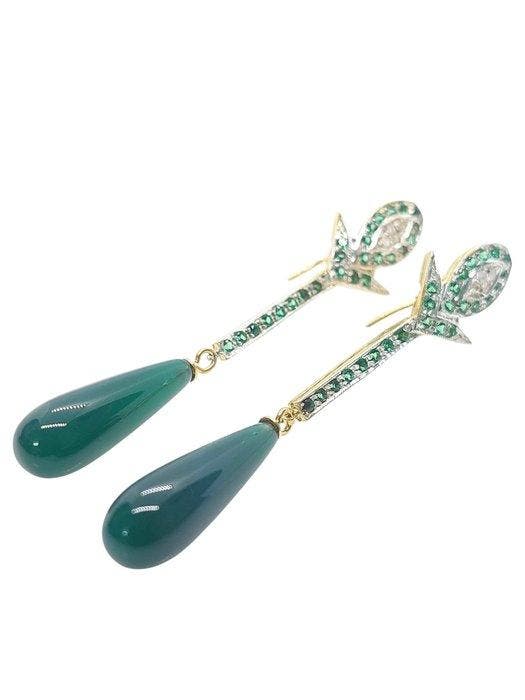 Zonder minimumprijs - Oorbellen - 9 kt. Zilver, Geel goud, Bijoux, Sacs & Beauté, Boucles d'oreilles