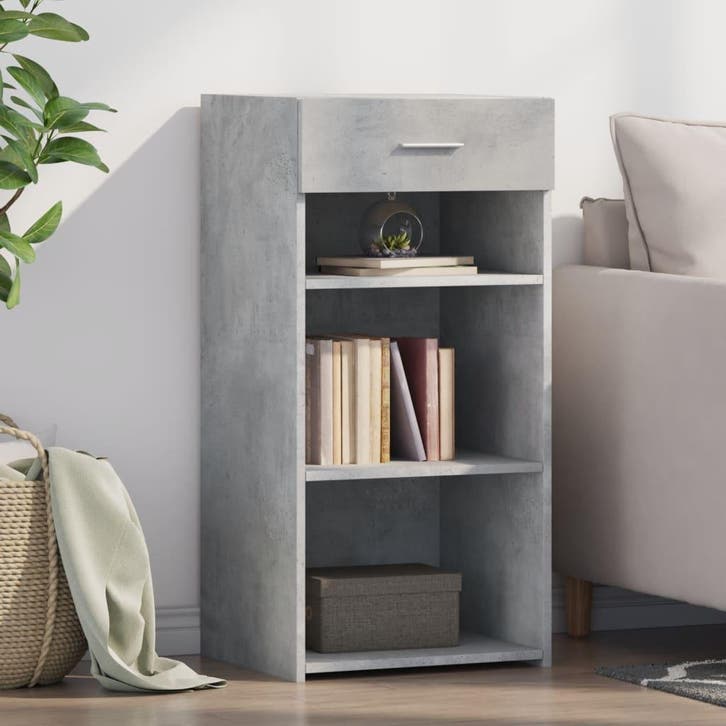 vidaXL Dressoir 45x42,5x93 cm bewerkt hout betongrijs, Huis en Inrichting, Kasten | Dressoirs, Nieuw, Verzenden