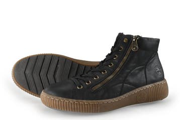 Rieker Veterboots in maat 40 Zwart, Kleding | Dames, Schoenen, Verzenden, Zwart, Overige typen, Gedragen