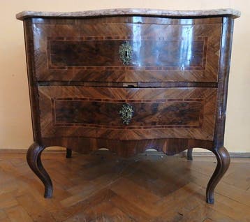 Commode - Hout, Marmer - Zuidduitse Louis XV/Loui