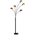 vidaXL Lamp staand 5xE14 200 cm zwart en goud, Verzenden