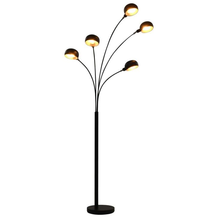 vidaXL Lamp staand 5xE14 200 cm zwart en goud, Maison & Meubles, Lampes | Autre, Envoi