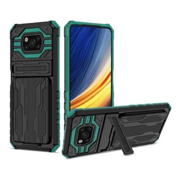Xiaomi Poco X3 Pro - Armor Card Slot Hoesje met Kickstand -, Verzenden
