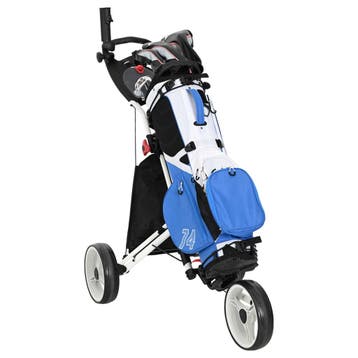 vidaXL Golf Trolley Zwart en Wit Aluminium Opvouwbaar, Sports & Fitness, Verzenden