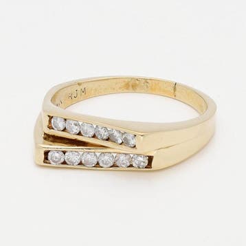 Bague - 14 carats Or jaune Diamant (Naturelle), Nieuw