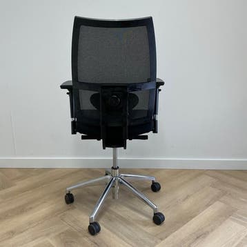 ergonomische bureaustoel + lendesteun, zwart - chroom, Ergonomisch, Gebruikt, Zwart, Bureaustoel