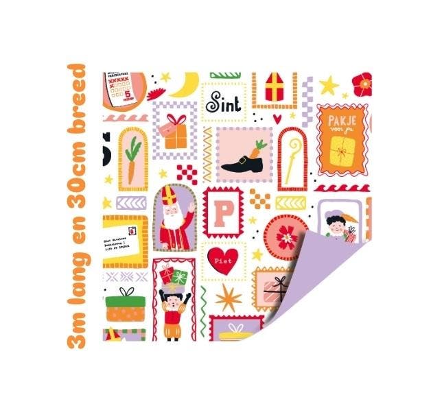 3m Cadeaupapier sinterklaas feest - sint (Cadeaupapier 3M), Diversen, Cadeaupapier, Nieuw, Ophalen of Verzenden