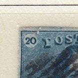 België 1849/1849 - witte vlek rechts van Postes ( zegel, Gestempeld