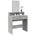 vidaXL Kaptafel met spiegel 80x41x144,5 cm betongrijs, Verzenden, Nieuw
