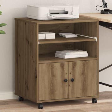 vidaXL Printerstand Artisanaal eiken 60 x 48 x 74 cm Bewerkt, Verzenden