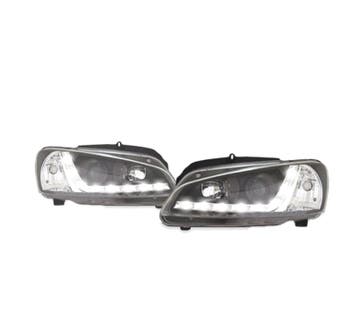 PHARES PEUGEOT 106 96-05 FEUX DE JOUR À LED FOND NOIR, Auto-onderdelen, Verlichting, Verzenden, Nieuw