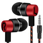 3.5mm AUX Oordopjes Oortjes Wired Earphones Oortelefoon Rood, Verzenden