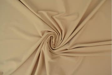 10 meter lycra stof - Licht beige, Overige materialen, Overige kleuren, Verzenden, 120 cm of meer