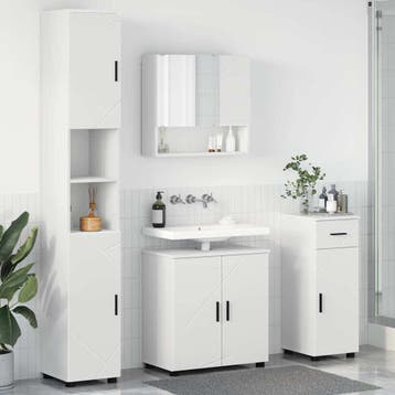 vidaXL Badkamermeubel Set 4 st Wit 61 x 35 x 64 cm, Huis en Inrichting, Verzenden, Nieuw