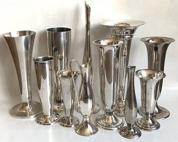 Keltum, WMF, e.a. - Vase - métal argenté - Onze vases, Antiek en Kunst