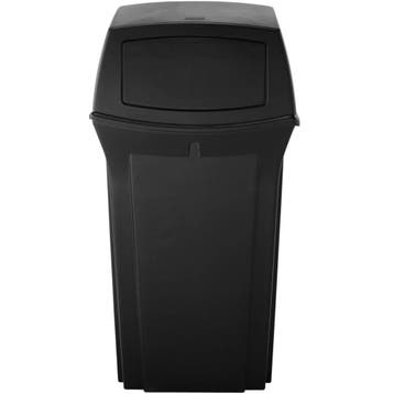 Afvalbak | RANGER | Kunststof | Zwart | 132.5L | Duwdeksel, Verzenden