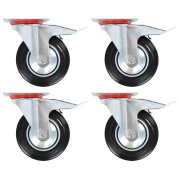 vidaXL Zwenkwielen met dubbele remmen 4 st 160 mm, Verzenden, Nieuw