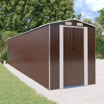 vidaXL Tuinschuur 192x855x223 cm gegalvaniseerd staal, Verzenden