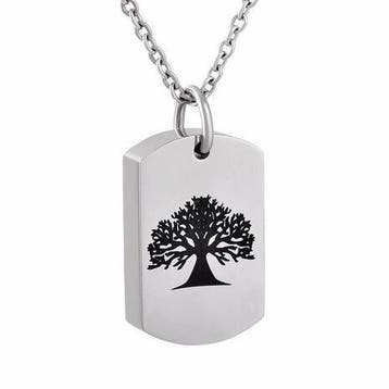 Ashanger RVS plaat tree of life + NAAM graveren herinnering, Nieuw