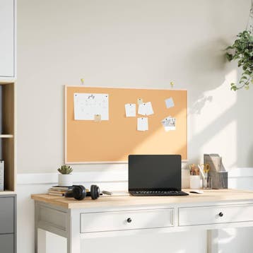 vidaXL Kurkbord met massief grenenhouten frame 100x55 cm, Verzenden