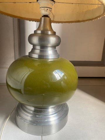 Lamp - Aluminium, Keramiek - Vintage tafellamp, Antiek en Kunst